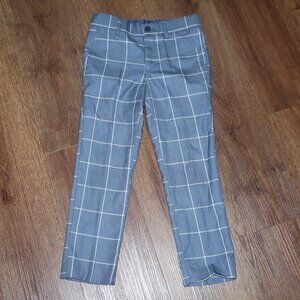 Boys Paisley London Grayish Blue Plaid Check Adjustable Waist Dress Pants size 6